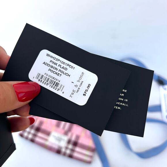 New Rag & Bone Addison Pouch Crossbody Purse Pink Plaid Y2K Bag Mini - Picture 5 of 13